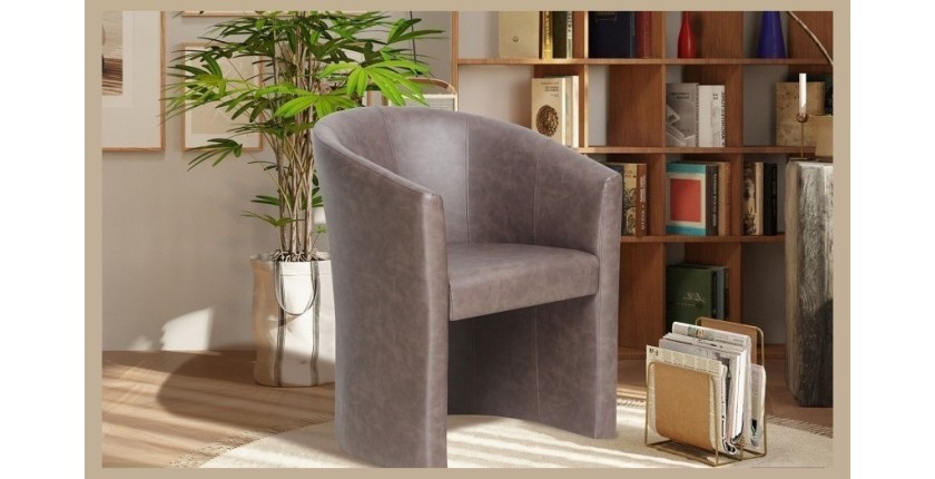 Fauteuil de salon confortable brun foncé. Collection KYOTO