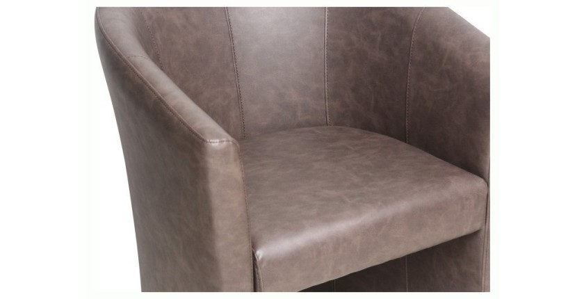 Fauteuil de salon confortable brun foncé. Collection KYOTO