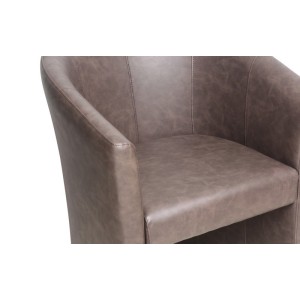 Fauteuil de salon confortable brun foncé. Collection KYOTO