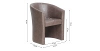 Fauteuil de salon confortable brun foncé. Collection KYOTO