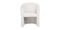 Fauteuil de salon confortable en tissu blanc écru. Collection KYOTO