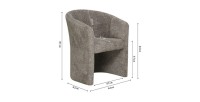 Fauteuil de salon confortable en tissu bouclé brun. Collection KYOTO