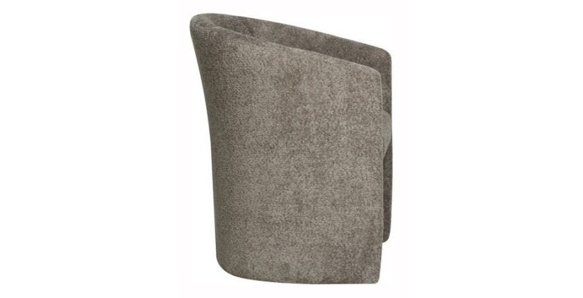 Fauteuil de salon confortable en tissu bouclé brun. Collection KYOTO