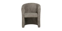 Fauteuil de salon confortable en tissu bouclé brun. Collection KYOTO