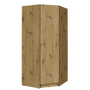 Armoire d'angle pour dressing collection KANELLE coloris chêne clair.