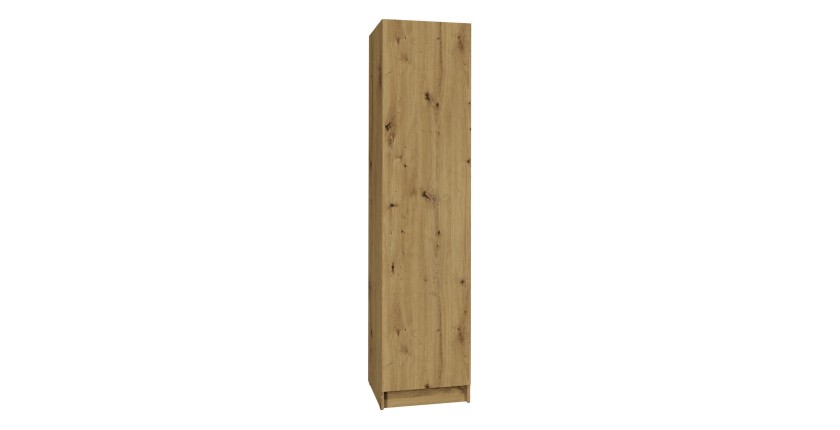 Armoire 1 porte pour dressing collection KANELLE coloris chêne clair
