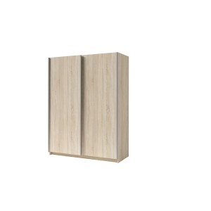 Armoire, garde robe GOZU 150 cm deux portes coulissantes. Dressing complet avec penderie et étagères. Coloris chêne sonoma
