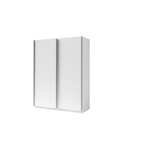Armoire, garde robe GOZU 150 cm deux portes coulissantes. Dressing complet avec penderie et étagères. Coloris blanc