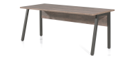 Bureau professionnel droit 180cm coloris chêne vieilli et noir collection SOON