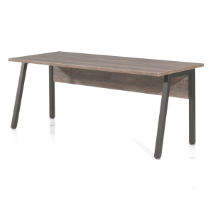 Bureau professionnel droit 180cm coloris chêne vieilli et noir collection SOON