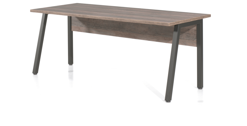 Bureau professionnel droit 200cm coloris chêne vieilli et noir collection SOON