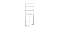 Bibliothèque de Bureau - Meuble 2 Portes et étagères Chêne vieilli et Noir | Collection SOON | Meublorama