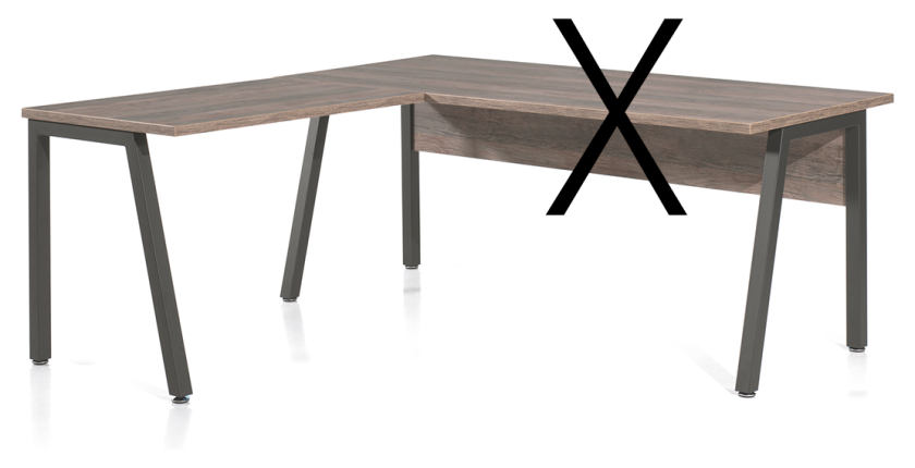 Retour pour bureau de la collection SOON coloris chêne vieilli et noir.
