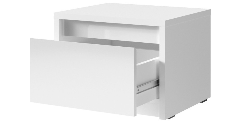 Lot de deux tables de chevet pour chambre à coucher. Collection VERONA. Coloris blanc