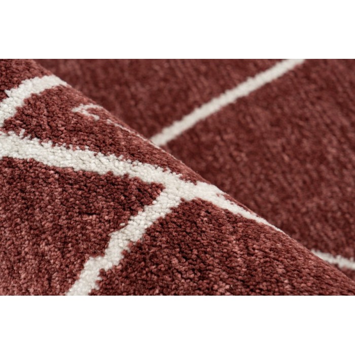 Tapis 150x80cm, design A205R coloris terracota - Confort et élégance pour votre intérieur