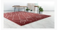 Tapis 170x120cm, design A205R coloris terracota - Confort et élégance pour votre intérieur