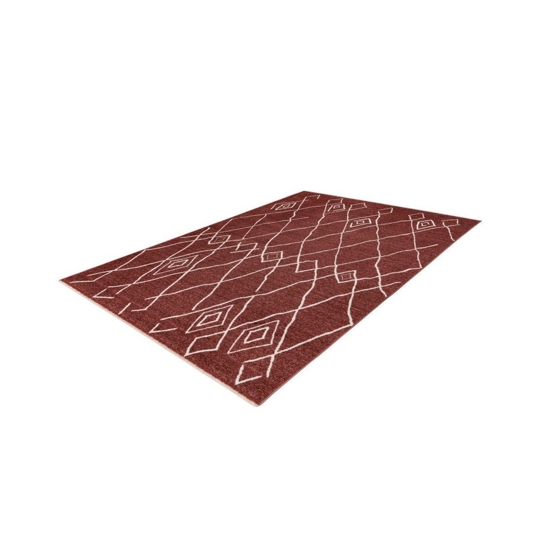 Tapis 230x160cm, design A205R coloris terracotta - Confort et élégance pour votre intérieur