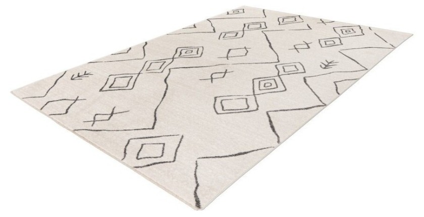 Tapis 150x80cm, design A305R coloris ivoire - Confort et élégance pour votre intérieur