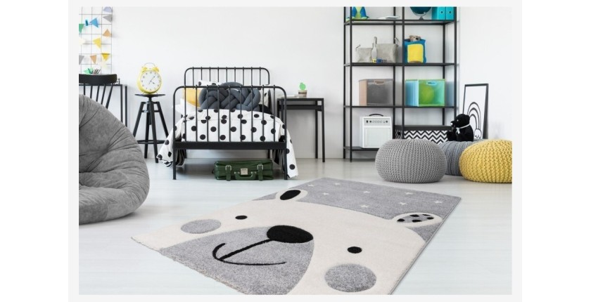 Tapis 230x160cm, design A323O coloris gris - Confort et élégance pour votre intérieur