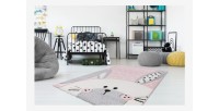 Tapis 150x80cm, design A423O coloris rose - Confort et élégance pour votre intérieur