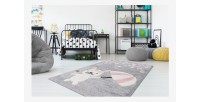 Tapis 230x160cm, design A623O coloris gris - Confort et élégance pour votre intérieur