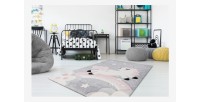 Tapis 170x120cm, design A723O coloris rose - Confort et élégance pour votre intérieur