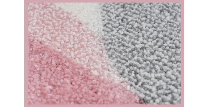 Tapis 170x120cm, design A723O coloris rose - Confort et élégance pour votre intérieur