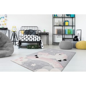 Tapis 230x160cm, design A723O coloris rose - Confort et élégance pour votre intérieur