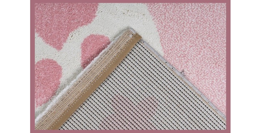 Tapis 230x160cm, design A723O coloris rose - Confort et élégance pour votre intérieur