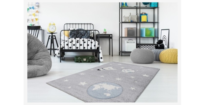Tapis 170x120cm, design A033O coloris gris - Confort et élégance pour votre intérieur