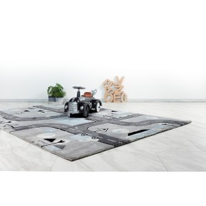 Tapis 150x80cm, design A133O coloris gris - Confort et élégance pour votre intérieur