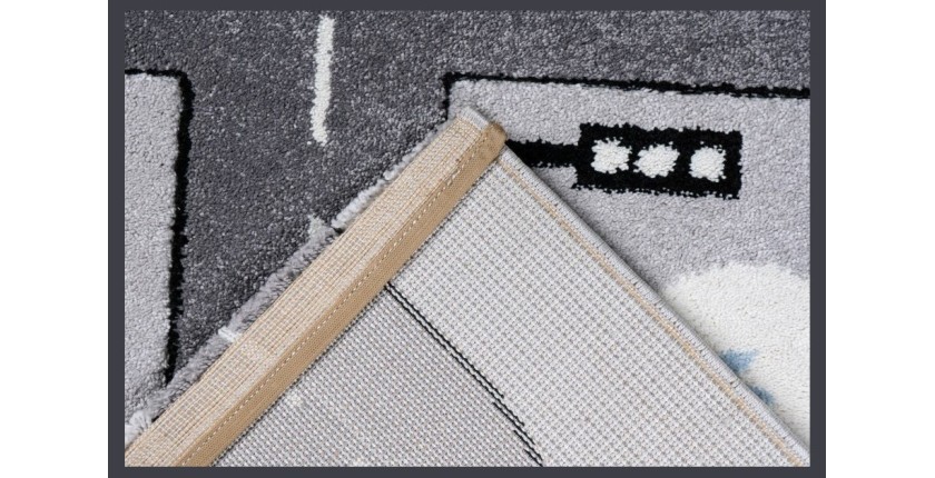 Tapis 170x120cm, design A133O coloris gris - Confort et élégance pour votre intérieur