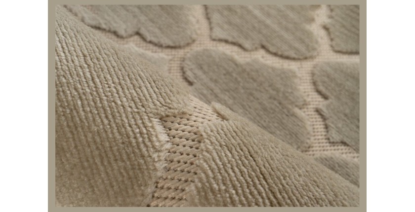 Tapis 150x80cm, design A102A coloris beige - Confort et élégance pour votre intérieur