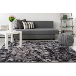 Tapis 150x80cm, design B005O coloris graphite - Confort et élégance pour votre intérieur