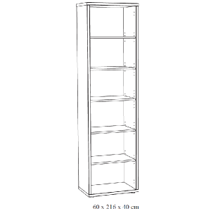 Bibliothèque de Bureau avec 5 étagères coloris chêne gris effet bois | Collection SOON | Meublorama