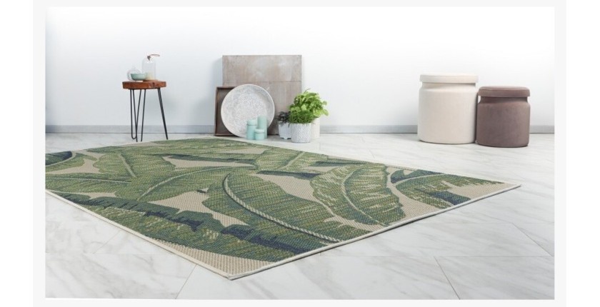 Tapis 170x120cm, design C603I coloris vert - Confort et élégance pour votre intérieur