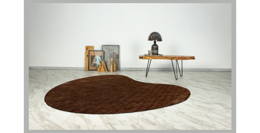 Tapis 230x160cm, design C008Y coloris brun clair - Confort et élégance pour votre intérieur