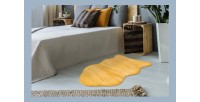 Tapis 90x60cm, design C005Y coloris jaune doré - Confort et élégance pour votre intérieur