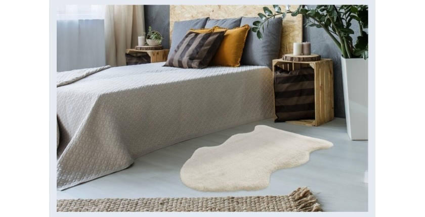 Tapis 90x60cm, design C005Y coloris ivoire - Confort et élégance pour votre intérieur