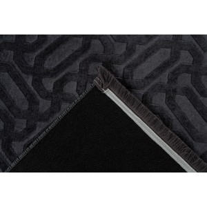 Tapis 280x80cm, design D012A coloris graphite - Confort et élégance pour votre intérieur