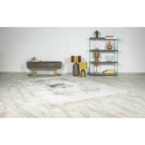 Tapis 150x80cm, design E109E coloris argent - Confort et élégance pour votre intérieur
