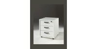 Caisson de rangement bureau 3 tiroirs coloris blanc mat | Collection SOON | Meublorama