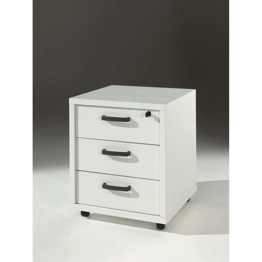 Caisson de rangement bureau 3 tiroirs coloris blanc mat | Collection SOON | Meublorama