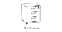 Caisson de rangement bureau 3 tiroirs coloris blanc mat | Collection SOON | Meublorama