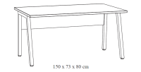 Bureau professionnel droit 150cm – Collection SOON – Coloris Blanc Mat et Noir