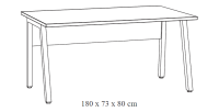 Bureau professionnel droit 180cm – Collection SOON – Coloris Blanc Mat et Noir
