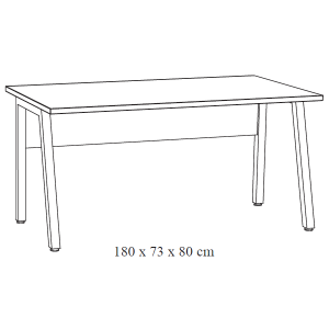 Bureau professionnel droit 180cm – Collection SOON – Coloris Blanc Mat et Noir