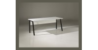 Scrivania professionale retta 200 cm - Collezione SOON - Colori Bianco Opaco e Nero