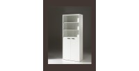 Bibliothèque de bureau – 2 portes et étagères – Collection SOON – Blanc Mat