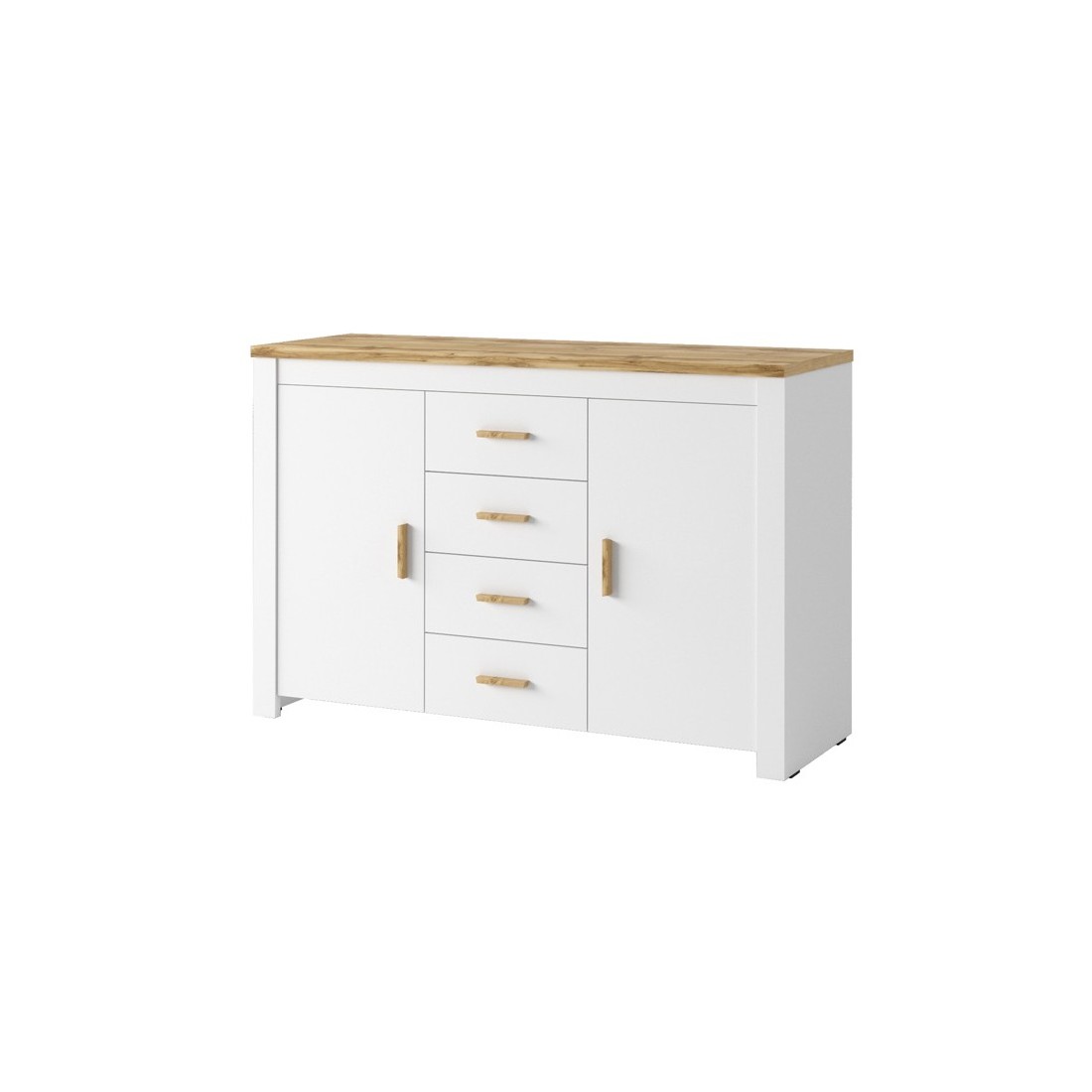 Commode collection JASPER, 2 portes, 4 tiroirs, idéal pour la chambre